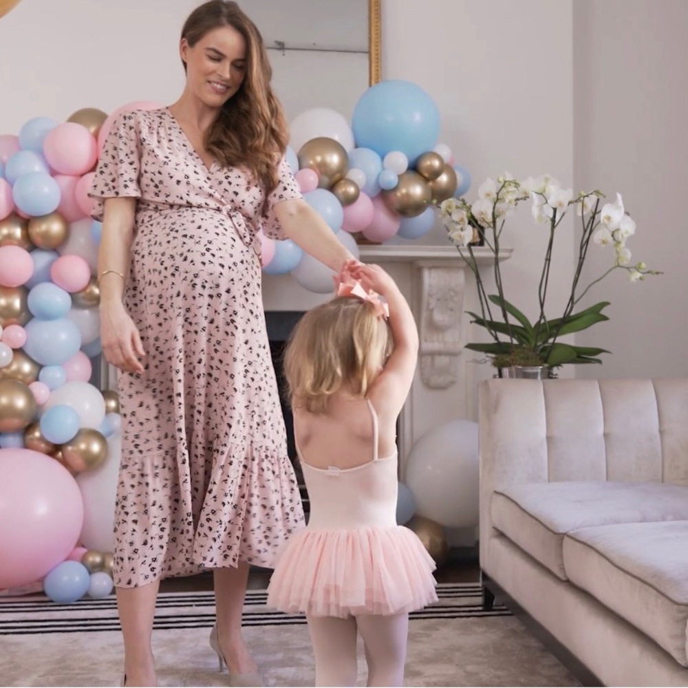 Seraphine Blush Pink Maternity Wrap Dress - Size 2